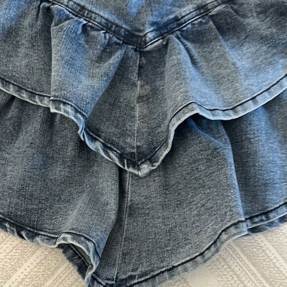 Katie J NYC Denim Ruffle Girls Skirt - Size L - Picture 3 of 6